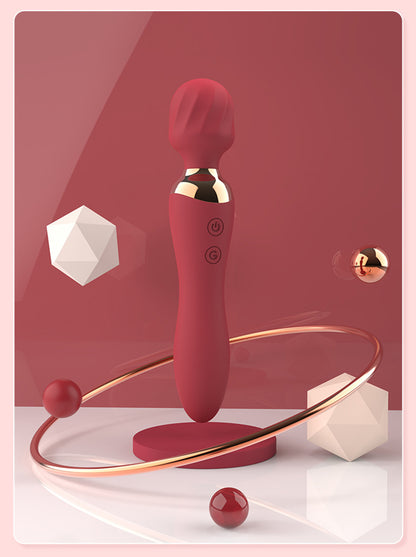 Silent charging second tide double-headed vibrator