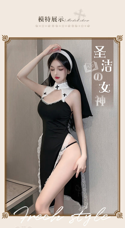 Sexy nun uniform cosplay