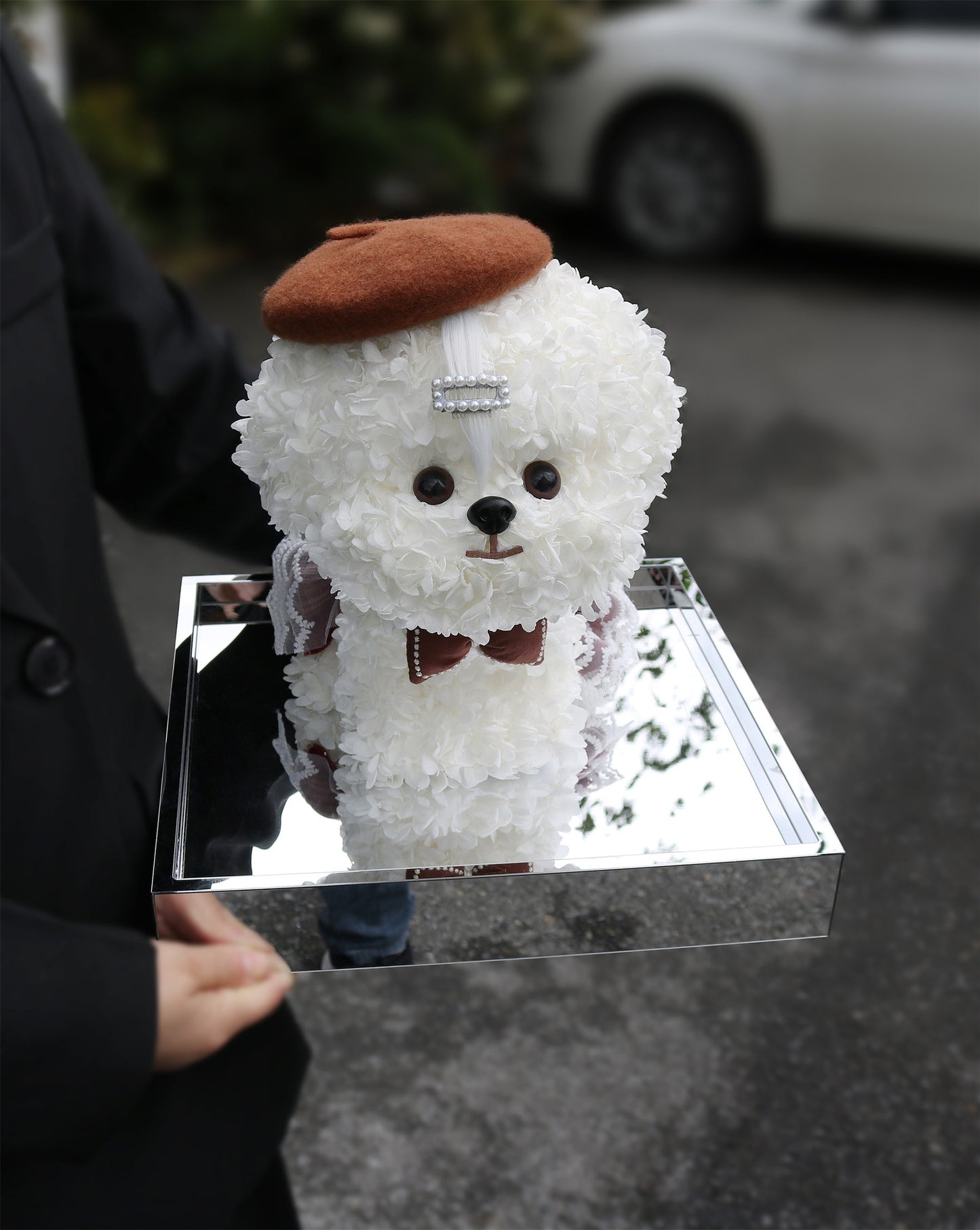 永生花泰迪狗狗可爱马尔济斯犬摆件情人节送女友生日520礼物