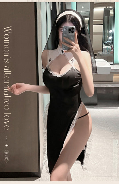 Sexy nun uniform cosplay