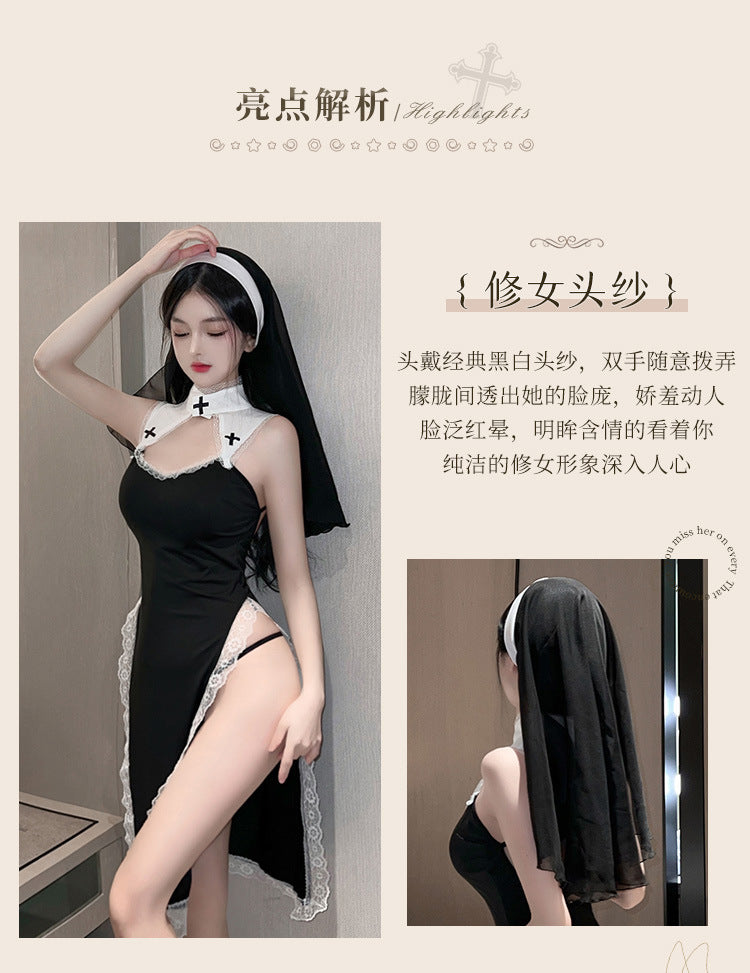 Sexy nun uniform cosplay