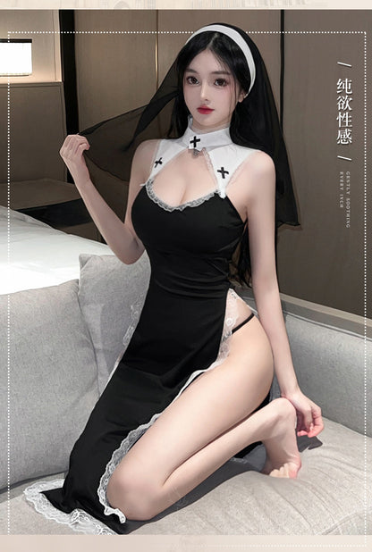 Sexy nun uniform cosplay