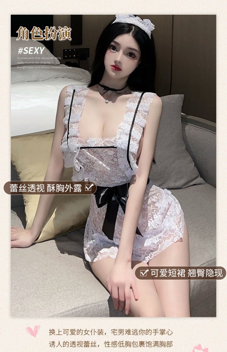 甜心女仆套装【衣服+丁字裤+头饰】C11