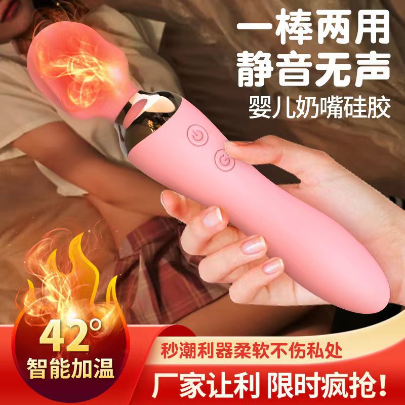 Silent charging second tide double-headed vibrator