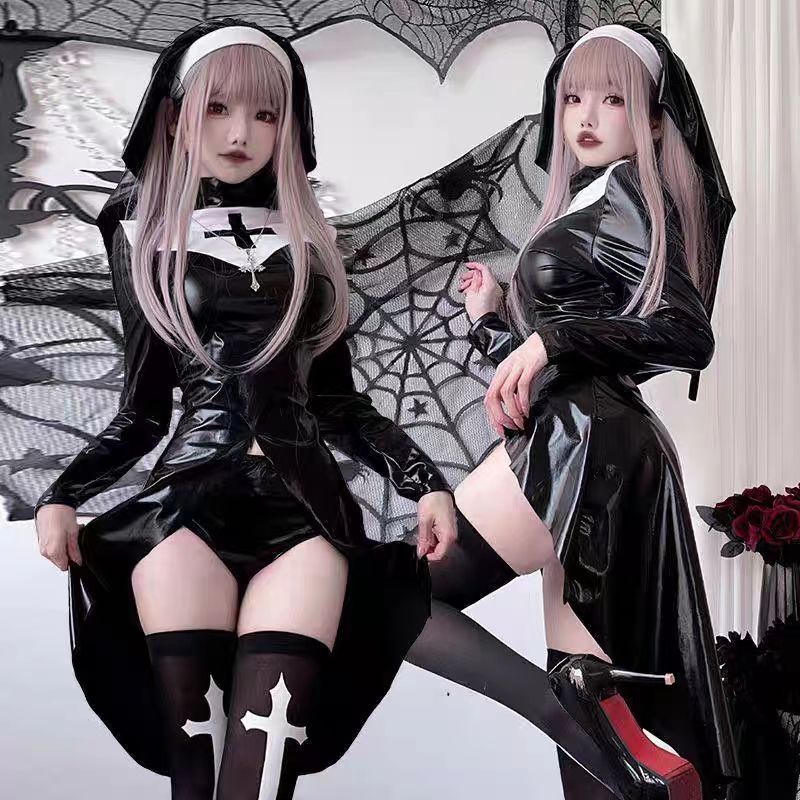 COS Halloween Nun [Top material headscarf + clothes + boxers + socks] C147