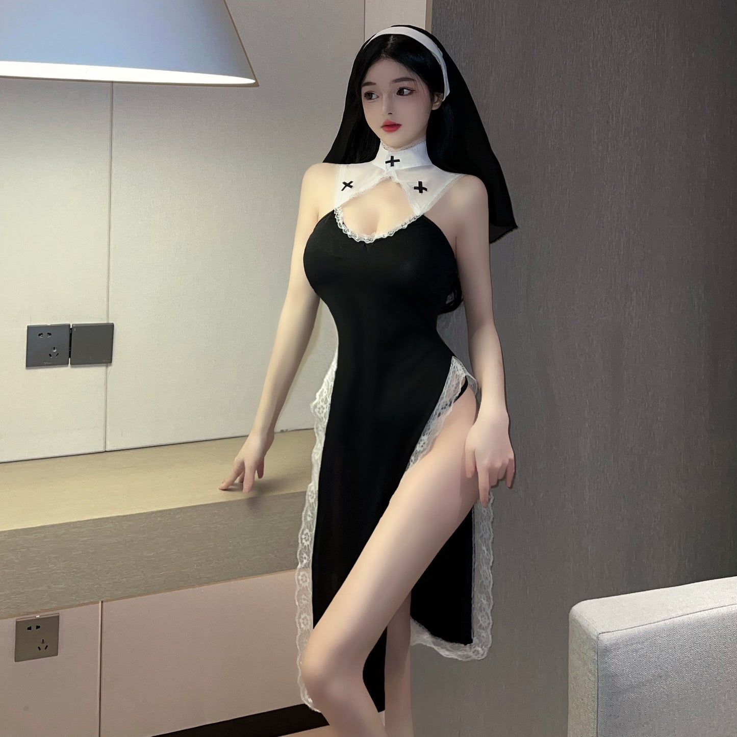 Sexy nun uniform cosplay