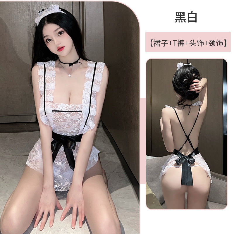 甜心女仆套装【衣服+丁字裤+头饰】C11