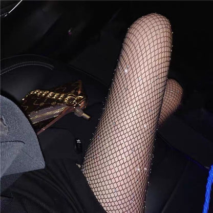 INS nightclub dance flash diamond fishnet stockings