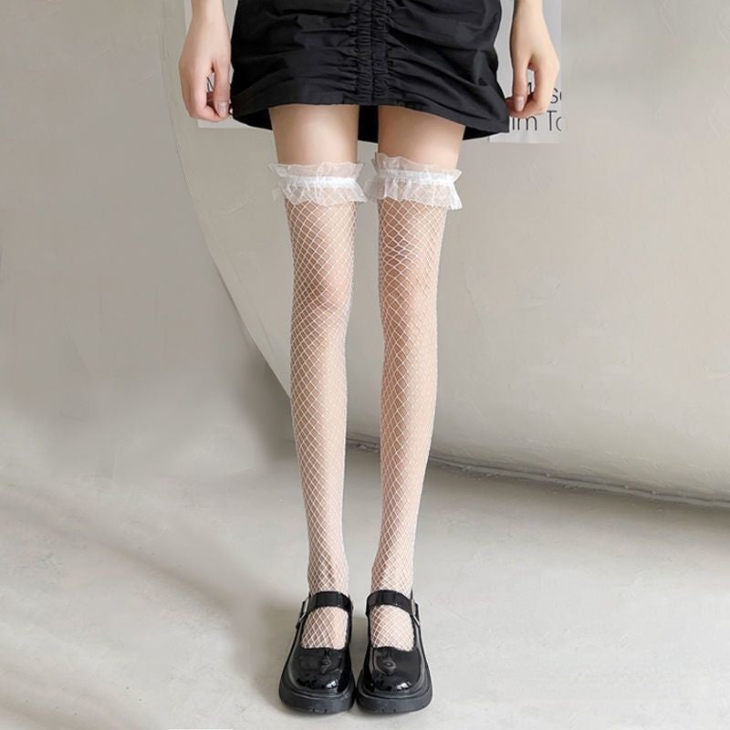 Ins Style Black Lace Net Socks