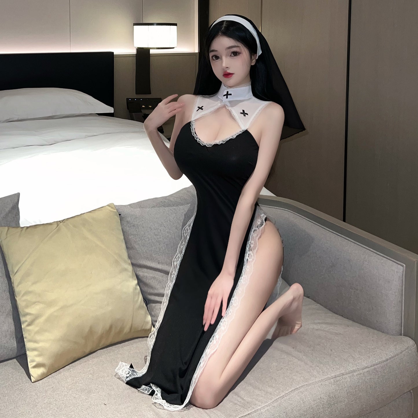 Sexy nun uniform cosplay