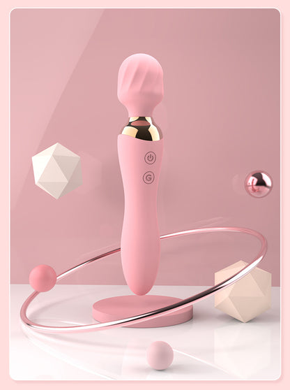 Silent charging second tide double-headed vibrator