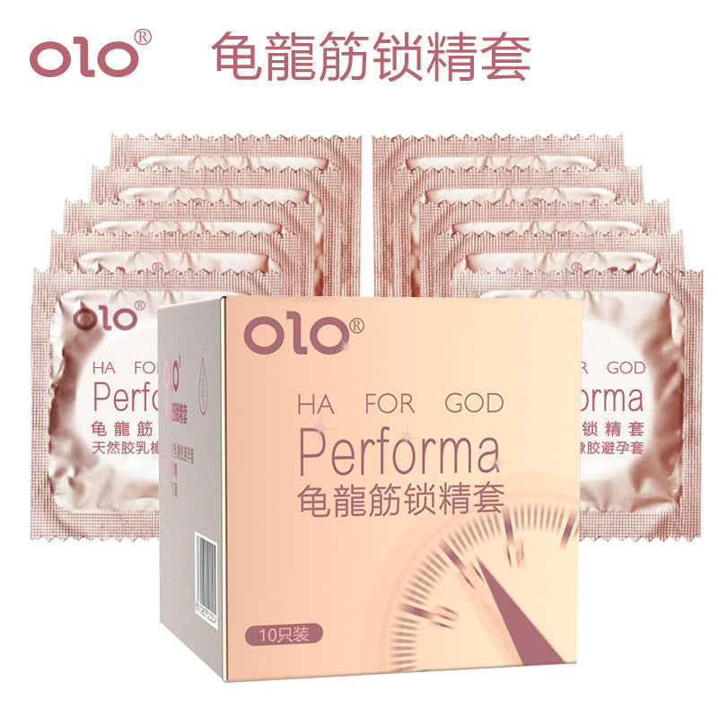 OLO 玻尿酸龟龍筋锁精套【10只】