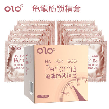 OLO 玻尿酸龟龍筋锁精套【10只】